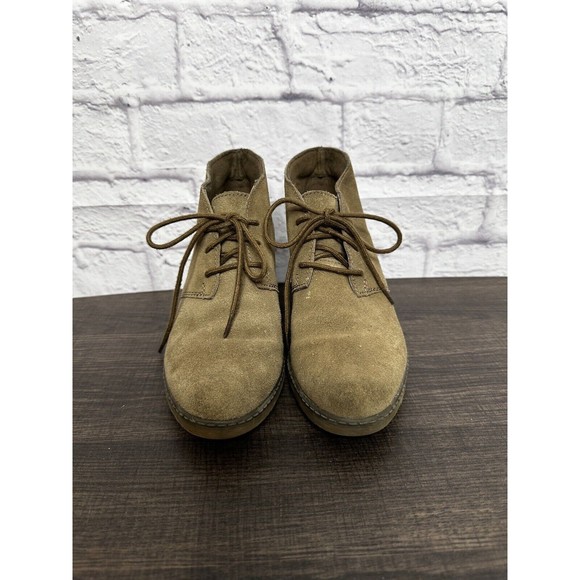 Clarks Hazen Charm Womens Ankle Boots Lace Up Wedge Size US 7 Tan - Picture 3 of 8